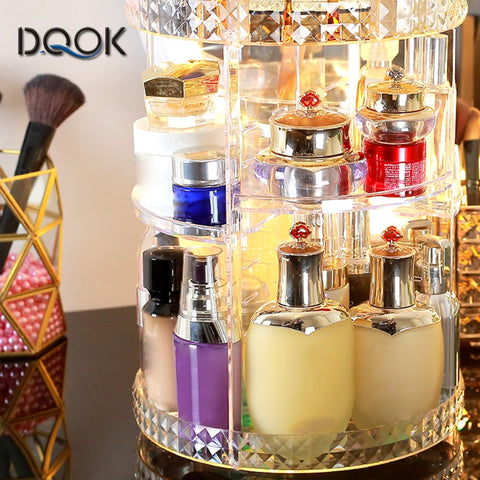 360 Degree Rotation Make Up Organizer Box Cosmetic Organizer Transparent Fashion Spin Multi-Function Detachable Acrylic BATACHARLY