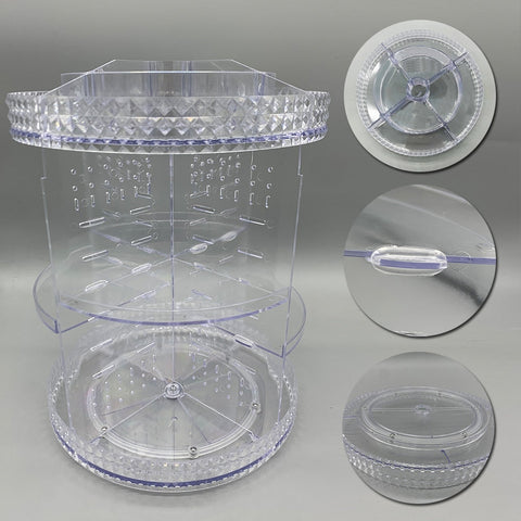 360 Degree Rotation Make Up Organizer Box Cosmetic Organizer Transparent Fashion Spin Multi-Function Detachable Acrylic BATACHARLY