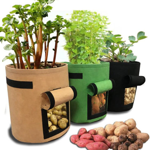 4/7/10/15 Gallon Potato Grow Bags Vegetable Plant Pot Home Garden Greenhouse Carrot Tomato Moisturizing Fabric Growing Planter BATACHARLY