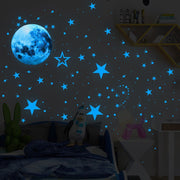 435 Pcs/Set Luminous Moon Stars Dots Wall Stickers Kids Room Bedroom Living Room Home Decoration Decals Glow In The Dark Mural BATACHARLY