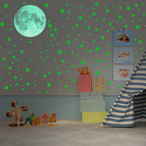 435 Pcs/Set Luminous Moon Stars Dots Wall Stickers Kids Room Bedroom Living Room Home Decoration Decals Glow In The Dark Mural BATACHARLY