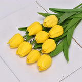 5pcs Tulip PU Artificial Flower Real Touch Bouquet Fake Flowers For Wedding Decoration Spring Party DIY Home Garden Supplies BATACHARLY
