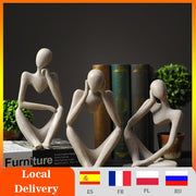 Abstract Thinker Statue Sculpture Nordic Resin Thinker Character Figurine European Style Office Home Decoration Accessories BATACHARLY