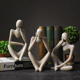 Abstract Thinker Statue Sculpture Nordic Resin Thinker Character Figurine European Style Office Home Decoration Accessories BATACHARLY