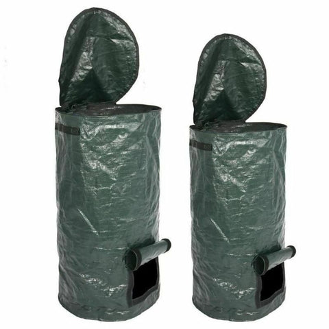 B2RF Collapsible Garden Yard Compost Bag with Lid Environmental Organic Ferment Waste Collector Refuse Sacks Composter BATACHARLY