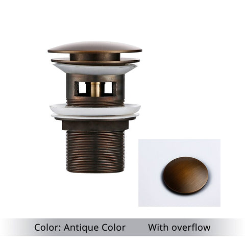 Bagnolux Polished Gold Basin Sink Drainer Corrosion Resistant Easy To Clean Pop Up Button Round Hole Bathroom Hotel Drainer BATACHARLY