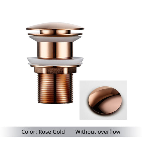 Bagnolux Polished Gold Basin Sink Drainer Corrosion Resistant Easy To Clean Pop Up Button Round Hole Bathroom Hotel Drainer BATACHARLY
