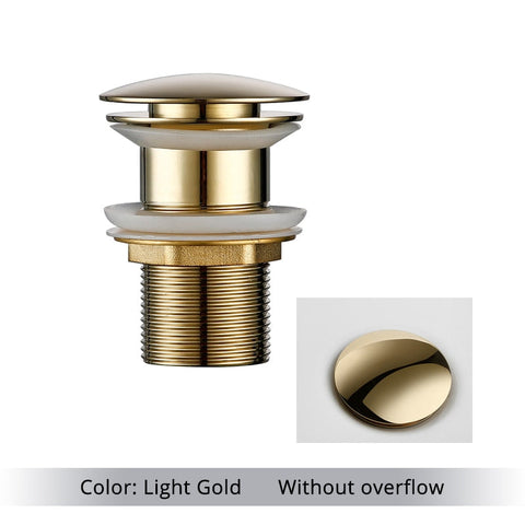 Bagnolux Polished Gold Basin Sink Drainer Corrosion Resistant Easy To Clean Pop Up Button Round Hole Bathroom Hotel Drainer BATACHARLY