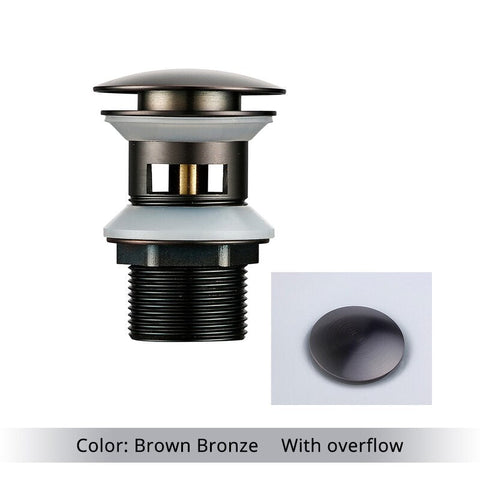 Bagnolux Polished Gold Basin Sink Drainer Corrosion Resistant Easy To Clean Pop Up Button Round Hole Bathroom Hotel Drainer BATACHARLY