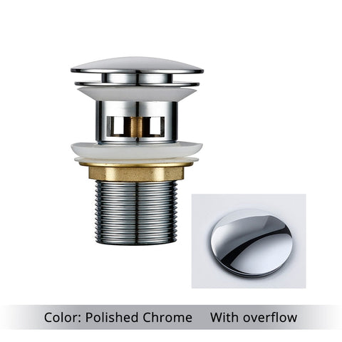Bagnolux Polished Gold Basin Sink Drainer Corrosion Resistant Easy To Clean Pop Up Button Round Hole Bathroom Hotel Drainer BATACHARLY