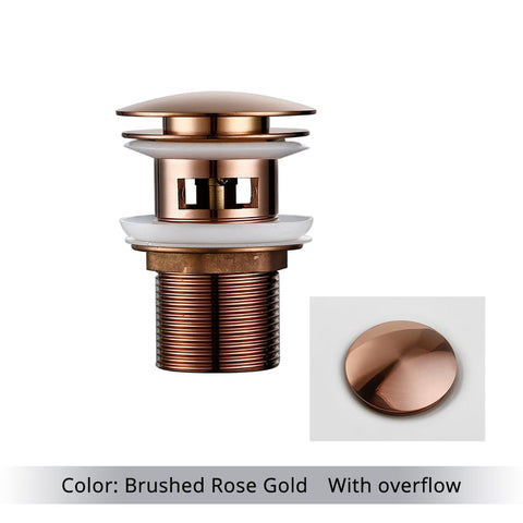 Bagnolux Polished Gold Basin Sink Drainer Corrosion Resistant Easy To Clean Pop Up Button Round Hole Bathroom Hotel Drainer BATACHARLY
