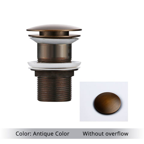 Bagnolux Polished Gold Basin Sink Drainer Corrosion Resistant Easy To Clean Pop Up Button Round Hole Bathroom Hotel Drainer BATACHARLY