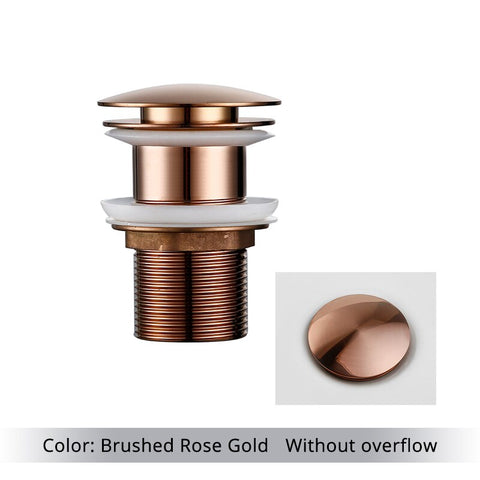 Bagnolux Polished Gold Basin Sink Drainer Corrosion Resistant Easy To Clean Pop Up Button Round Hole Bathroom Hotel Drainer BATACHARLY