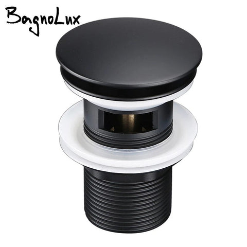 Bagnolux Polished Gold Basin Sink Drainer Corrosion Resistant Easy To Clean Pop Up Button Round Hole Bathroom Hotel Drainer BATACHARLY