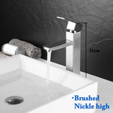 Basin Sink Bathroom Faucet Deck Mounted Hot Cold Water Basin Mixer Taps Matte Black Lavatory Sink Tap Crane BATACHARLY