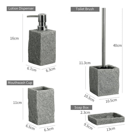 Bathroom Accessories Set Imitati Granite Resin Iiquid Soap Dispenser Toothbrush Holder Cup Soap Dish Toilet Brush Holder kitchen BATACHARLY