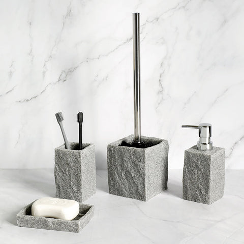 Bathroom Accessories Set Imitati Granite Resin Iiquid Soap Dispenser Toothbrush Holder Cup Soap Dish Toilet Brush Holder kitchen BATACHARLY