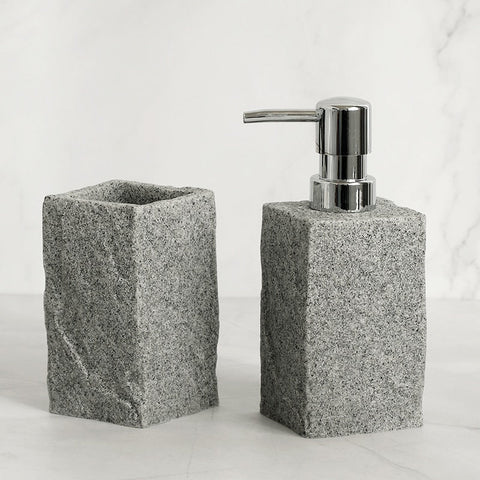 Bathroom Accessories Set Imitati Granite Resin Iiquid Soap Dispenser Toothbrush Holder Cup Soap Dish Toilet Brush Holder kitchen BATACHARLY