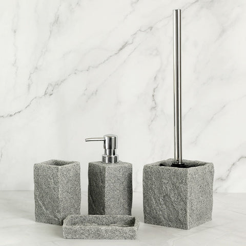 Bathroom Accessories Set Imitati Granite Resin Iiquid Soap Dispenser Toothbrush Holder Cup Soap Dish Toilet Brush Holder kitchen BATACHARLY