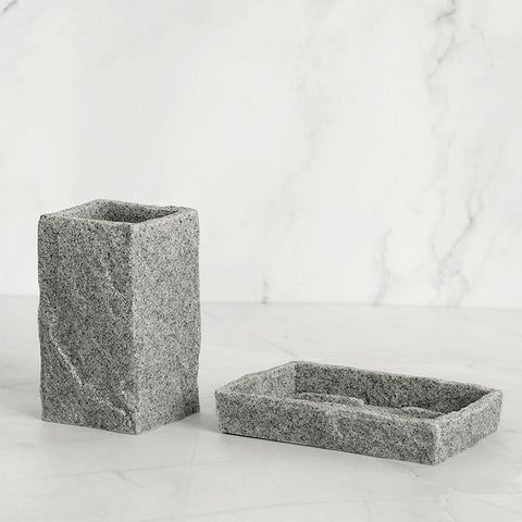 Bathroom Accessories Set Imitati Granite Resin Iiquid Soap Dispenser Toothbrush Holder Cup Soap Dish Toilet Brush Holder kitchen BATACHARLY