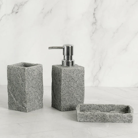 Bathroom Accessories Set Imitati Granite Resin Iiquid Soap Dispenser Toothbrush Holder Cup Soap Dish Toilet Brush Holder kitchen BATACHARLY