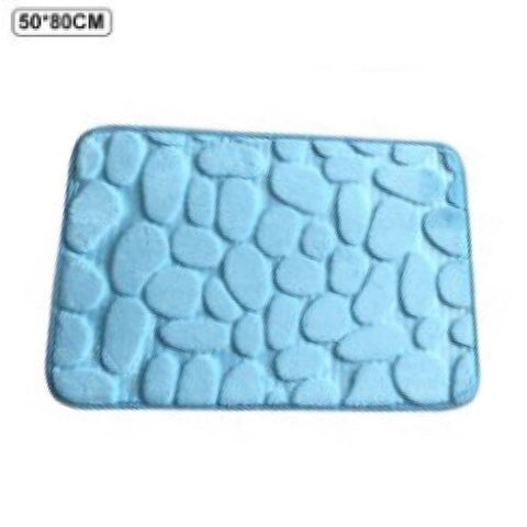 Bathroom Bath Mat Non-slip Carpet In Wash Basin Bathtub Side Floor Rug Shower Room Doormat Cobblestone Embossed Memory Foam Pad BATACHARLY