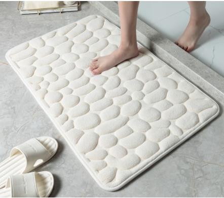 Bathroom Bath Mat Non-slip Carpet In Wash Basin Bathtub Side Floor Rug Shower Room Doormat Cobblestone Embossed Memory Foam Pad BATACHARLY