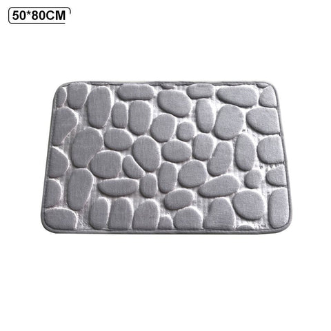 Bathroom Bath Mat Non-slip Carpet In Wash Basin Bathtub Side Floor Rug Shower Room Doormat Cobblestone Embossed Memory Foam Pad BATACHARLY