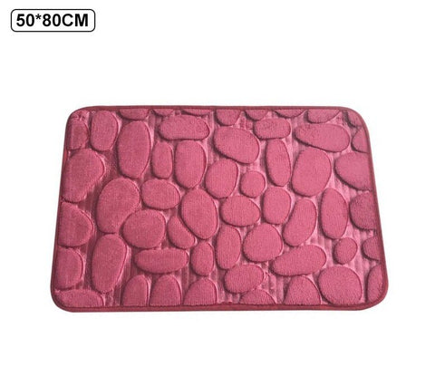 Bathroom Bath Mat Non-slip Carpet In Wash Basin Bathtub Side Floor Rug Shower Room Doormat Cobblestone Embossed Memory Foam Pad BATACHARLY