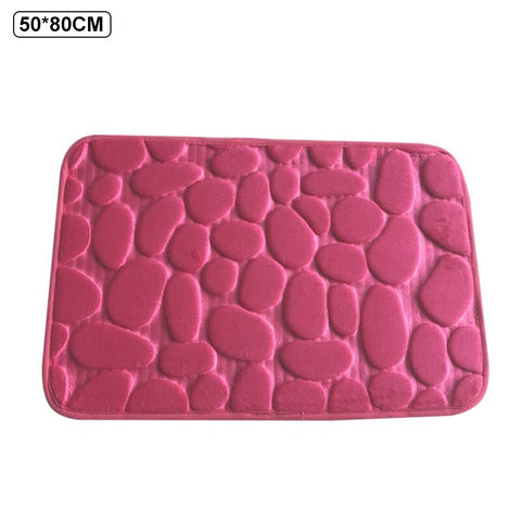 Bathroom Bath Mat Non-slip Carpet In Wash Basin Bathtub Side Floor Rug Shower Room Doormat Cobblestone Embossed Memory Foam Pad BATACHARLY
