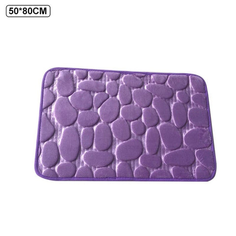 Bathroom Bath Mat Non-slip Carpet In Wash Basin Bathtub Side Floor Rug Shower Room Doormat Cobblestone Embossed Memory Foam Pad BATACHARLY