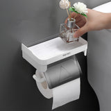 Bathroom Toilet Towel Paper Holder Phone Holder Wall Mount WC Rolhouder Paper Holder With Shelf Towel Rack Tissue Boxes 3 Colors BATACHARLY