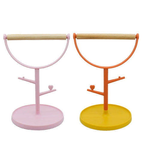 Bird Perch Stand Toy Wood Parrot Stand Platform Cage Accessories Exercise Toys for Cockatiel Lovebirds Budgies Parakeet BATACHARLY