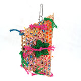 Bird Toys Colorful Bamboo Weave Wooden Swing Parrot Toys Climbing and Biting Bird Cage Accessories BATACHARLY