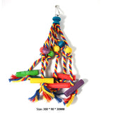 Bird Toys Colorful Bamboo Weave Wooden Swing Parrot Toys Climbing and Biting Bird Cage Accessories BATACHARLY