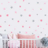 Cartoon Stars Beige Wall Stickers Removable Nursery Wall Decals Poster Print Children Kids Baby Room Interior Home Decor Gifts BATACHARLY