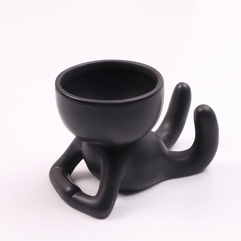 Creative Humanoid Ceramic Flower Pot Vase Plant Pot Ceramic Crafts Fleshy Flower Vase Home Decoration BATACHARLY