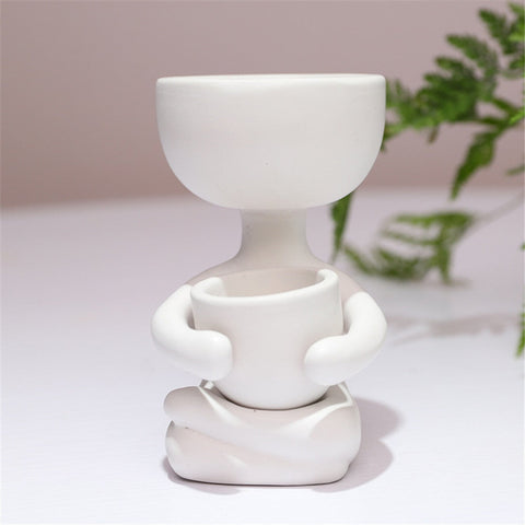 Creative Humanoid Ceramic Flower Pot Vase Plant Pot Ceramic Crafts Fleshy Flower Vase Home Decoration BATACHARLY