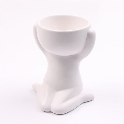 Creative Humanoid Ceramic Flower Pot Vase Plant Pot Ceramic Crafts Fleshy Flower Vase Home Decoration BATACHARLY