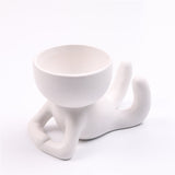 Creative Humanoid Ceramic Flower Pot Vase Plant Pot Ceramic Crafts Fleshy Flower Vase Home Decoration BATACHARLY