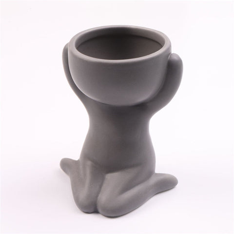 Creative Humanoid Ceramic Flower Pot Vase Plant Pot Ceramic Crafts Fleshy Flower Vase Home Decoration BATACHARLY