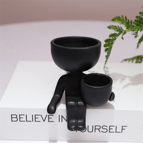 Creative Humanoid Ceramic Flower Pot Vase Plant Pot Ceramic Crafts Fleshy Flower Vase Home Decoration BATACHARLY