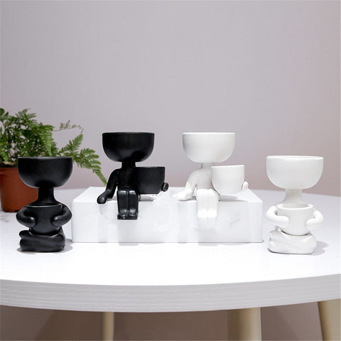 Creative Humanoid Ceramic Flower Pot Vase Plant Pot Ceramic Crafts Fleshy Flower Vase Home Decoration BATACHARLY