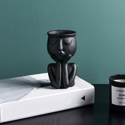 Creative Humanoid Ceramic Flower Pot Vase Plant Pot Ceramic Crafts Fleshy Flower Vase Home Decoration BATACHARLY