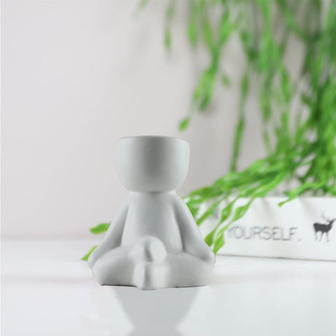 Creative Humanoid Ceramic Flower Pot Vase Plant Pot Ceramic Crafts Fleshy Flower Vase Home Decoration BATACHARLY