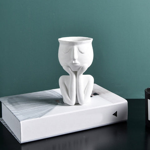 Creative Humanoid Ceramic Flower Pot Vase Plant Pot Ceramic Crafts Fleshy Flower Vase Home Decoration BATACHARLY