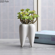 Creativity Tooth Decorative Vase Ceramic Flower Arrangement Living Room Decoration Teeth Vases Modern Decor Artwork Ornaments BATACHARLY