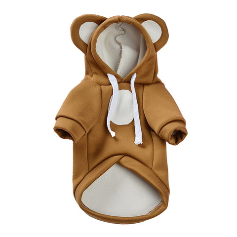 Dog Clothes Winter Warm Dog Cat Hoodies Fleece Warm Hooded Jacket Sweatshirt For Bulldog Chihuahua Puppy Cat Outfit XS-XL BATACHARLY