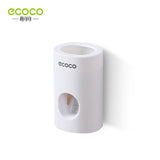 ECOCO Automatic Toothpaste Dispenser Holder Bathroom Accessories Set Toothbrush Holder Toothbrush Wall Mount Rack BATACHARLY