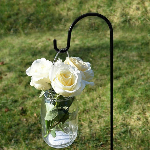 Garden Wrought Iron Sheep Hooks Plant Hook Garden Stake Outdoor Plant Stand Hanger For Hanging Plants Solar Lights Bird Feeders BATACHARLY